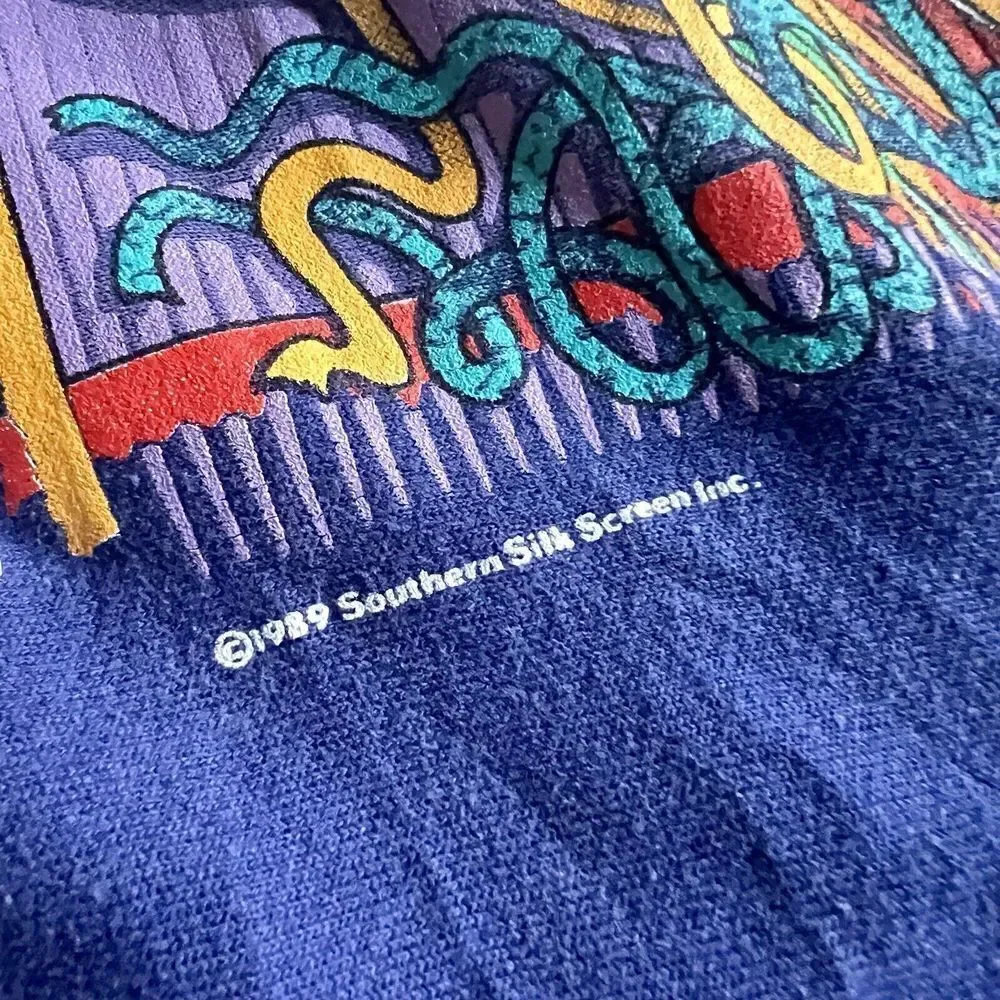 Vintage NEW ORLEANS FRENCH QUARTER 1989 Purple Crewneck Sweatshirt Large Unisex